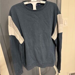 Men's Topman Vintage Blue and Gray Athletic Sweater